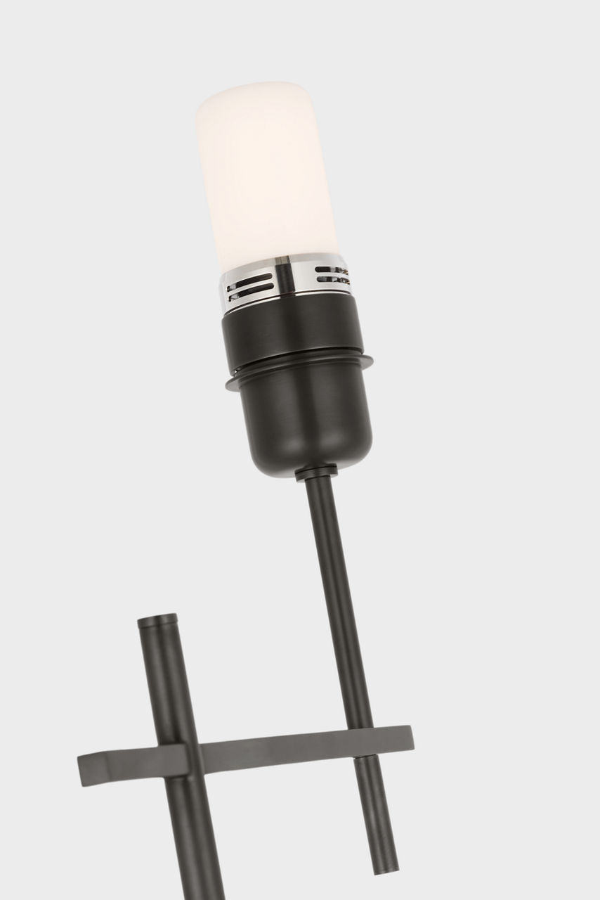 Hackney Cordless Bridge Arm Floor Lamp | Bronze | Linen Shade