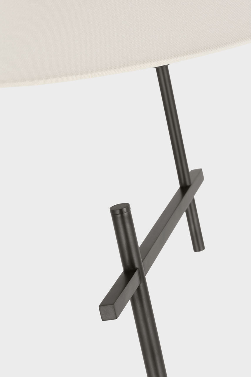 Hackney Cordless Bridge Arm Floor Lamp | Bronze | Linen Shade