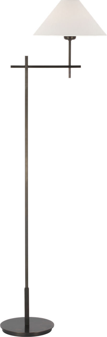 Hackney Cordless Bridge Arm Floor Lamp | Bronze | Linen Shade