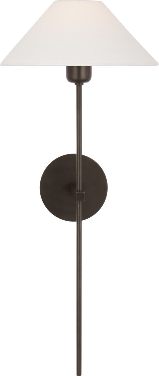 Hackney 25" Tail Sconce | Bronze | Linen Shade