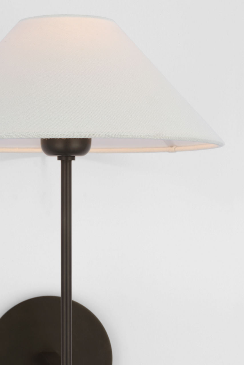 Hackney 25" Tail Sconce | Bronze | Linen Shade