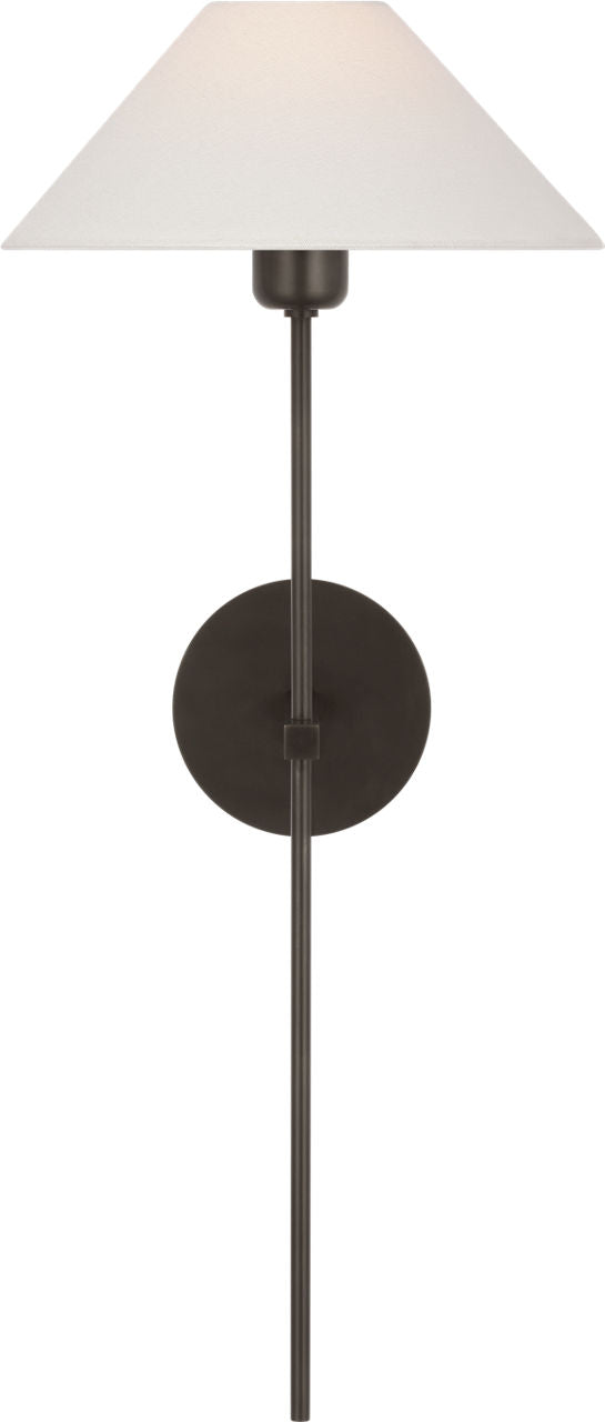 Hackney 25" Tail Sconce | Bronze | Linen Shade