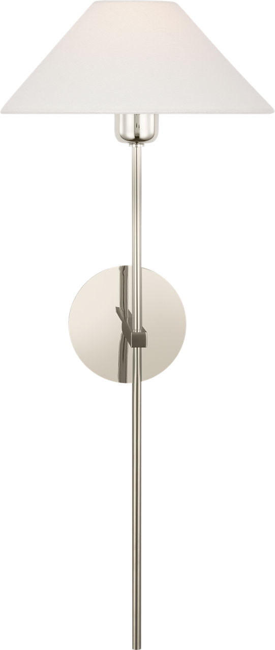 Hackney 25" Tail Sconce | Polished Nickel | Linen Shade