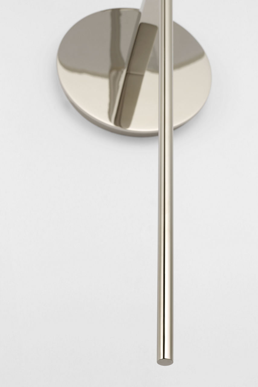 Hackney 25" Tail Sconce | Polished Nickel | Linen Shade