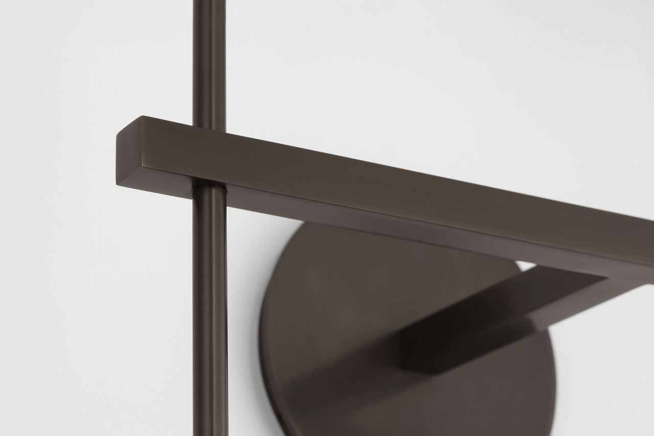 Hackney 25" Double Tail Sconce | Bronze | Linen Shades