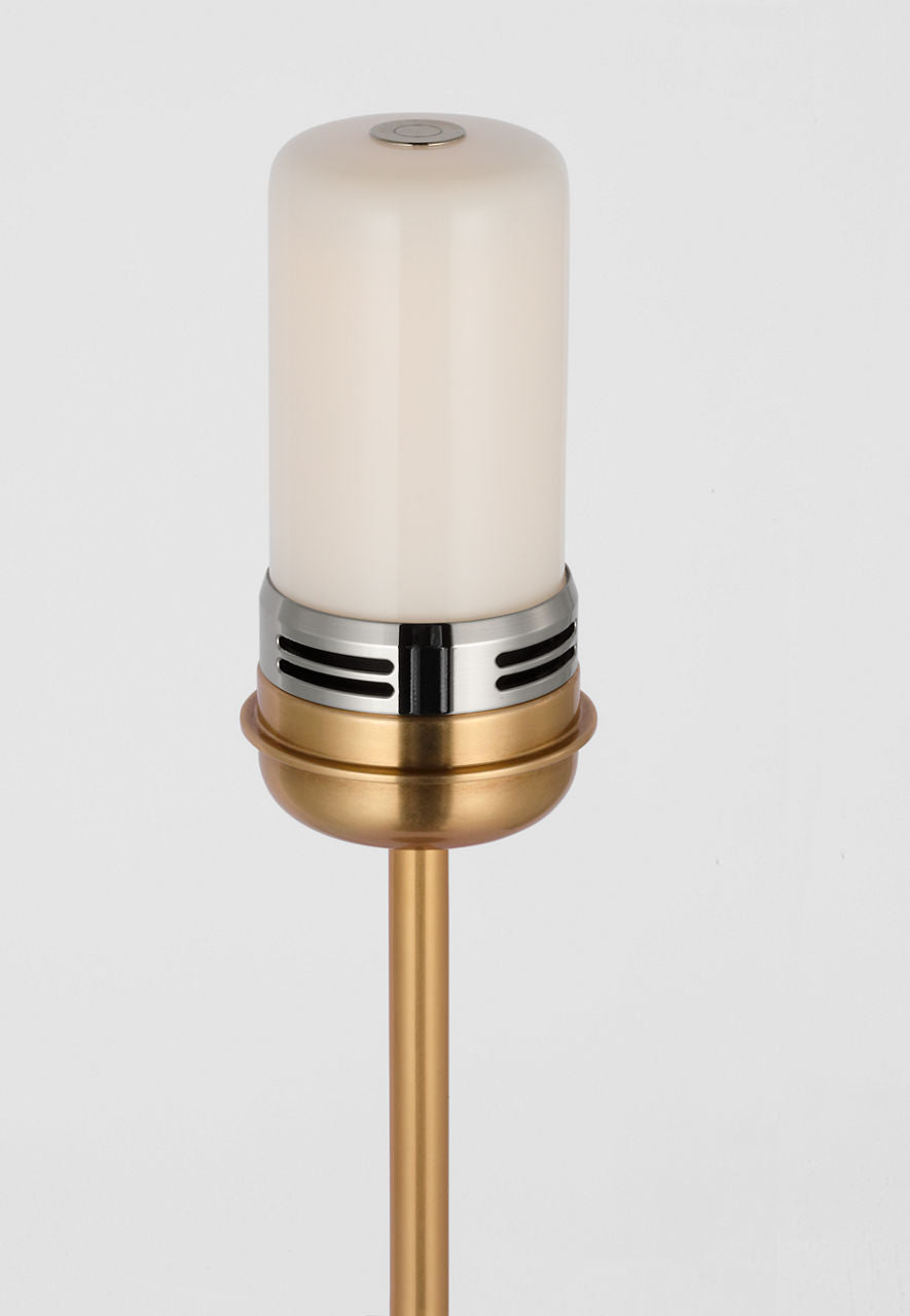 Hackney 24" Cordless Buffet Lamp | Hand-Rubbed Antique Brass | Linen Shade