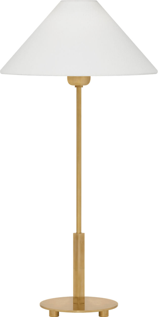 Hackney Buffet Lamp | Hand-Rubbed Antique Brass | Linen Shade