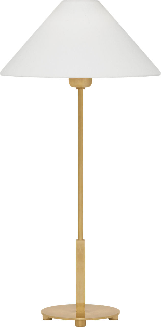 Hackney Buffet Lamp | Hand-Rubbed Antique Brass | Linen Shade
