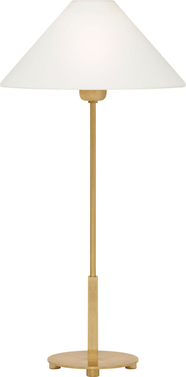 Hackney Table Lamp | Hand-Rubbed Antique Brass | Linen Shade