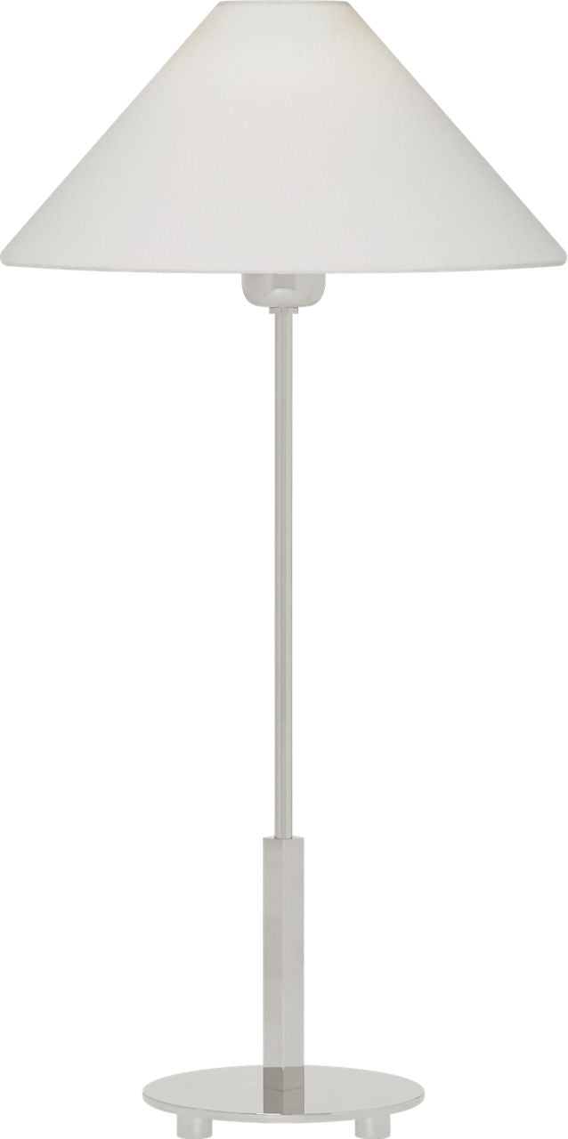 Hackney Buffet Lamp | Polished Nickel | Linen Shade