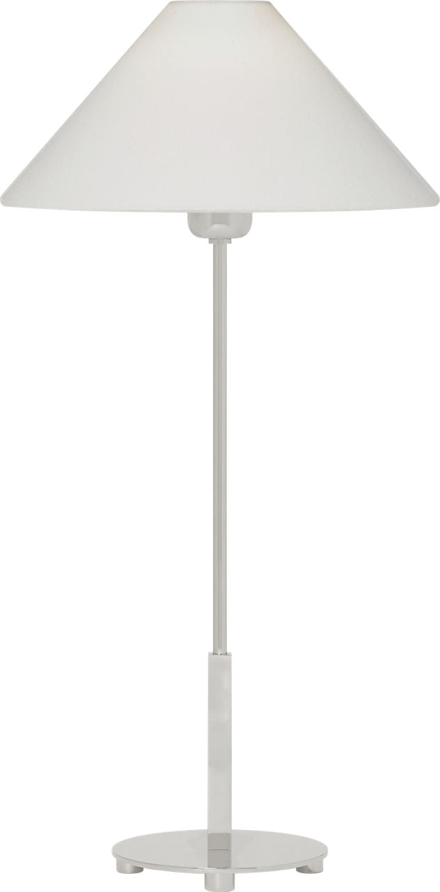 Hackney Buffet Lamp | Polished Nickel | Linen Shade