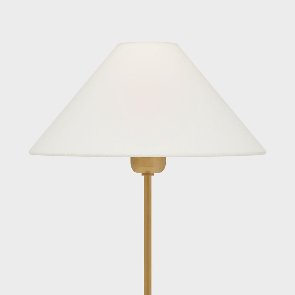 Hackney Buffet Lamp | Hand-Rubbed Antique Brass | Linen Shade