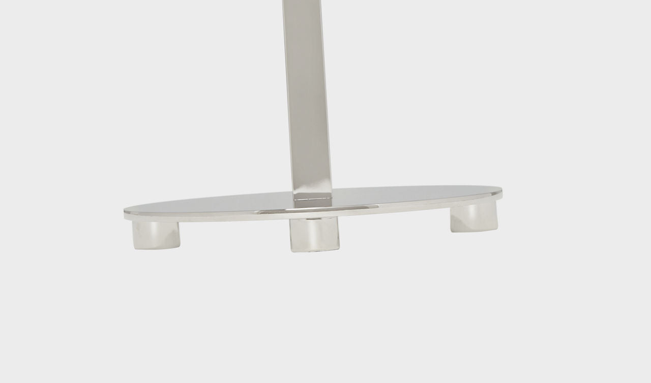 Hackney Buffet Lamp | Polished Nickel | Linen Shade