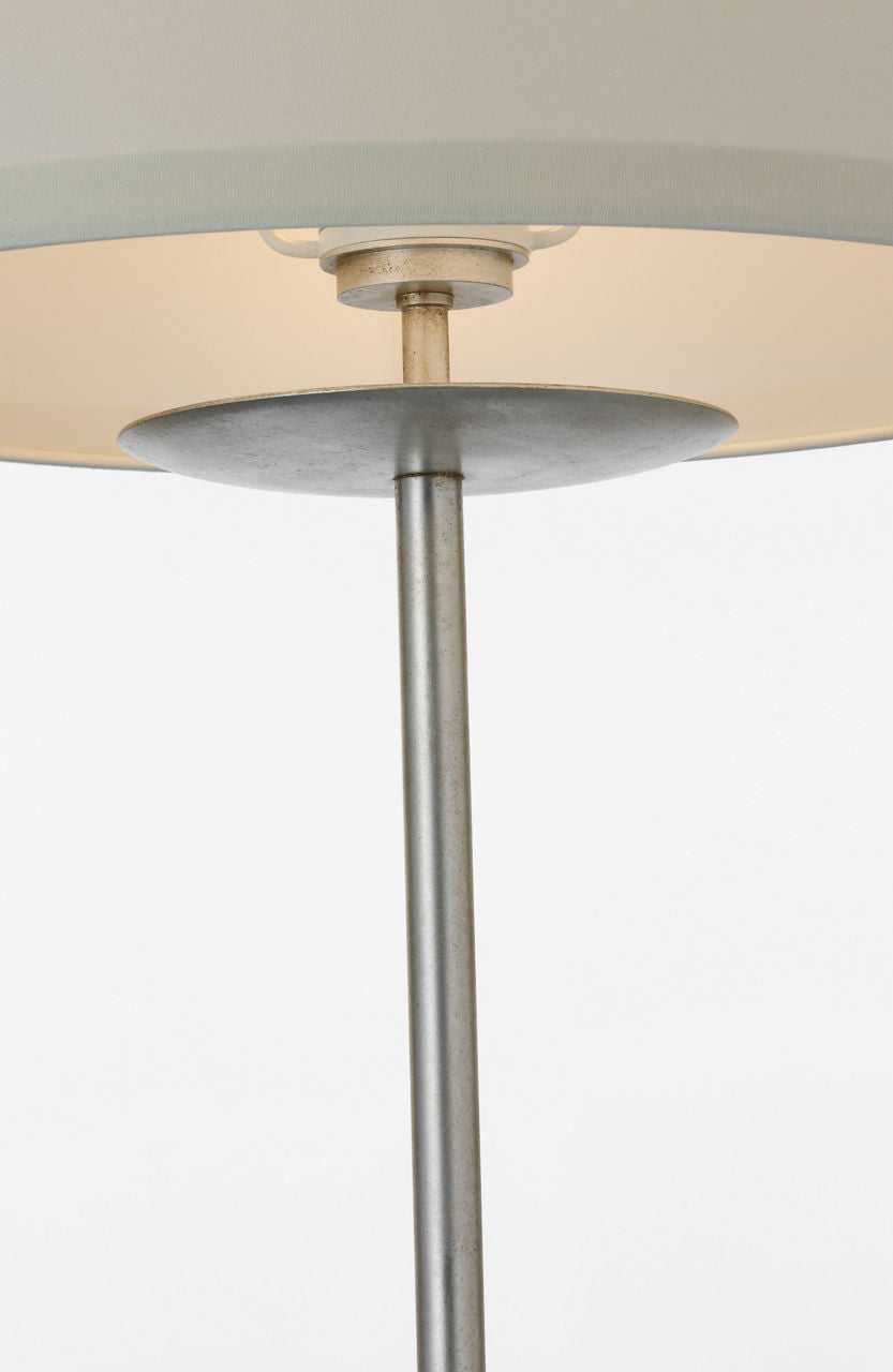 Walker 58" Cordless Floor Lamp | Burnished Silver Leaf | Linen Shade