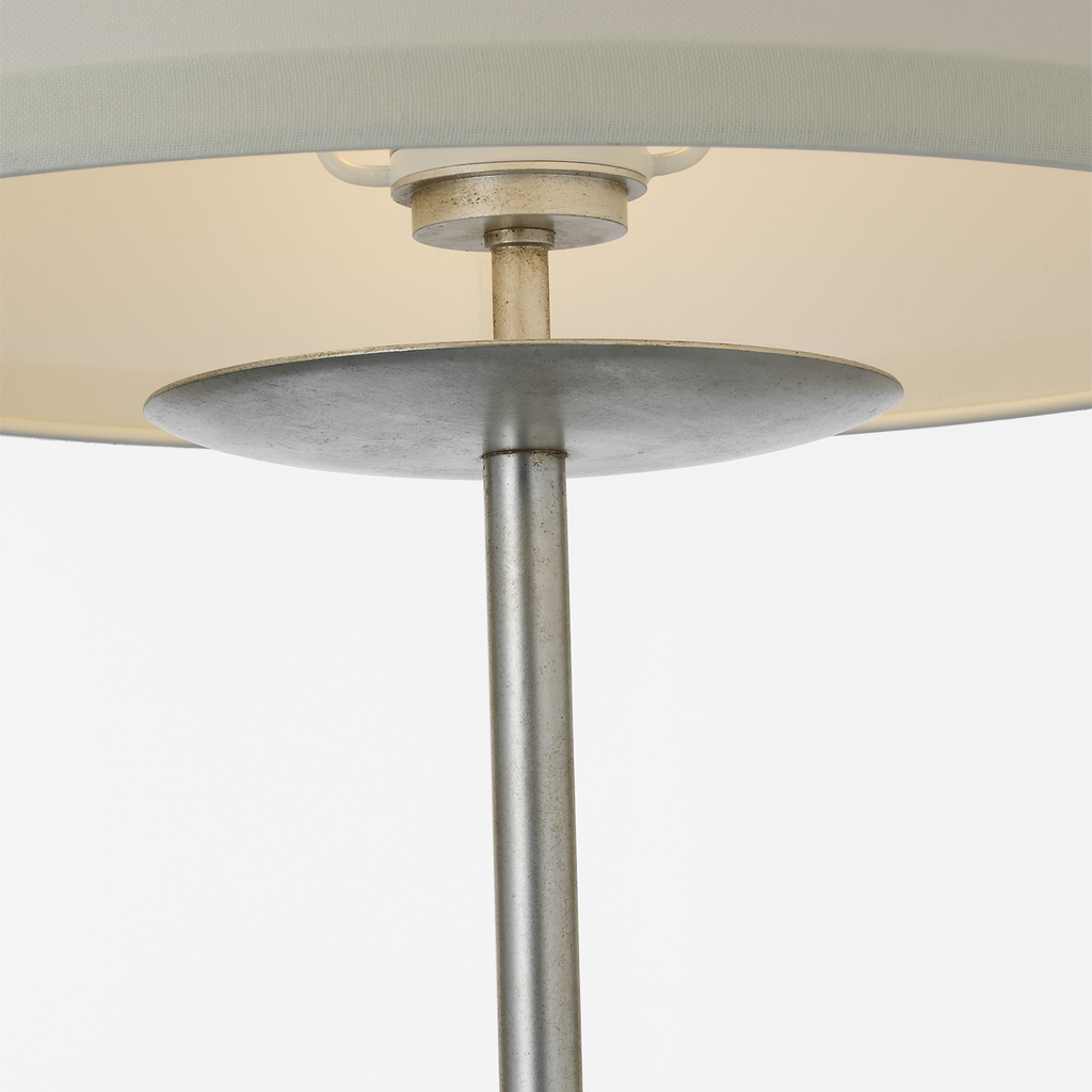 Walker 58" Cordless Floor Lamp | Burnished Silver Leaf | Linen Shade