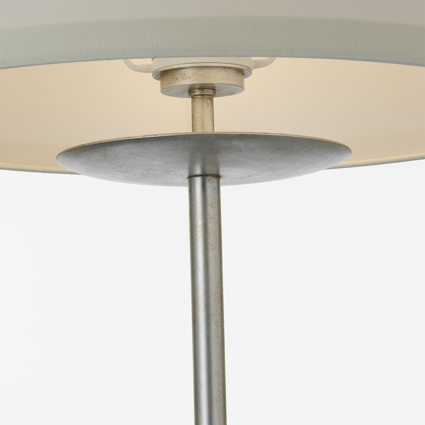 Walker 58" Cordless Floor Lamp | Burnished Silver Leaf | Linen Shade