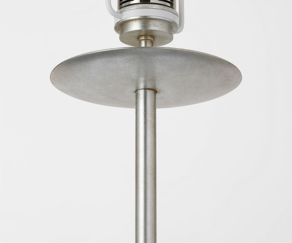 Walker 58" Cordless Floor Lamp | Burnished Silver Leaf | Linen Shade