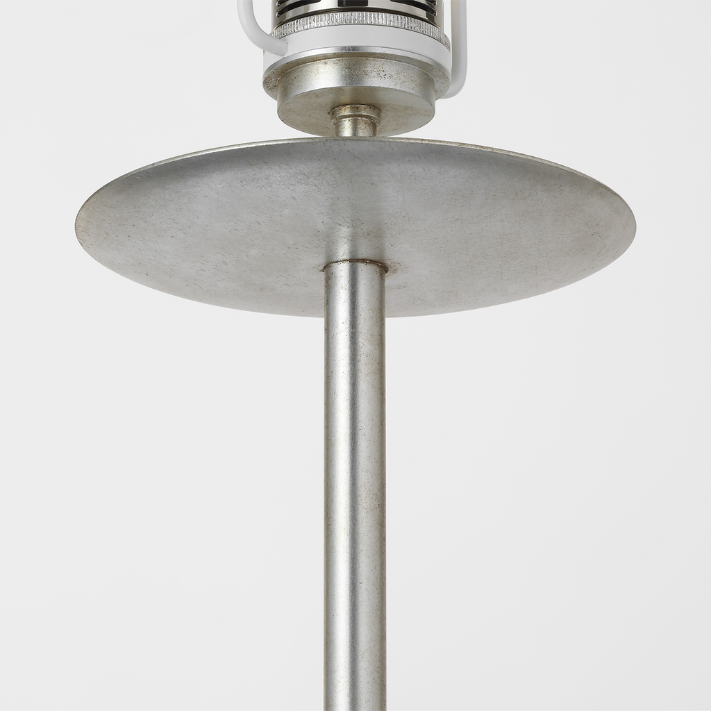 Walker 58" Cordless Floor Lamp | Burnished Silver Leaf | Linen Shade
