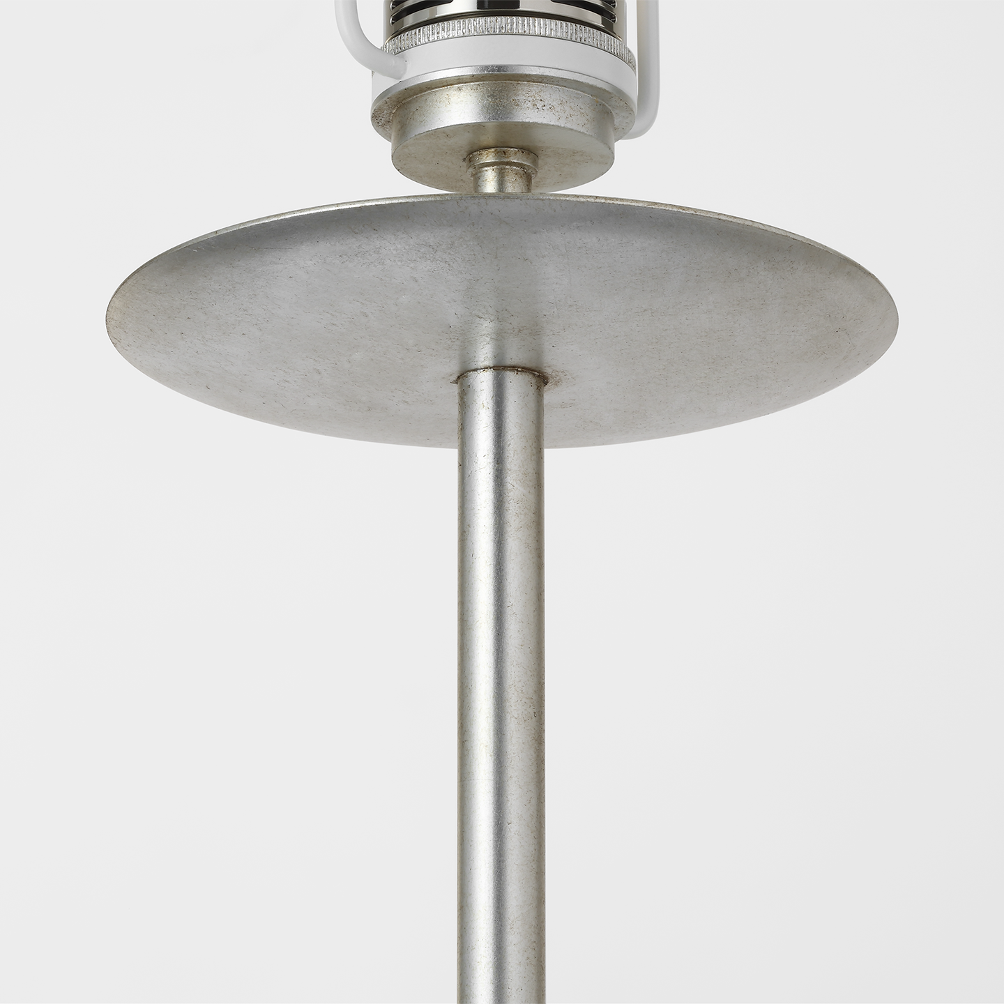 Walker 58" Cordless Floor Lamp | Burnished Silver Leaf | Linen Shade