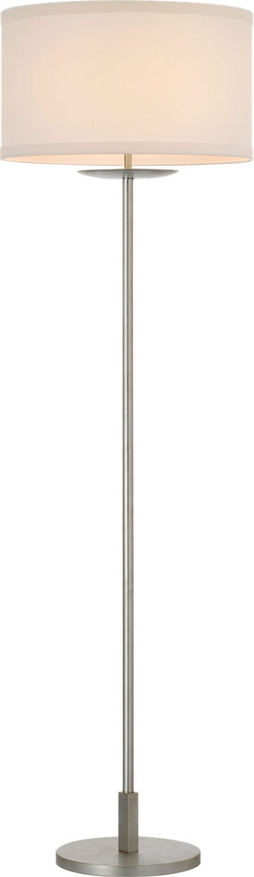 Walker 58" Cordless Floor Lamp | Burnished Silver Leaf | Linen Shade