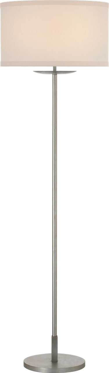 Walker 58" Cordless Floor Lamp | Burnished Silver Leaf | Linen Shade