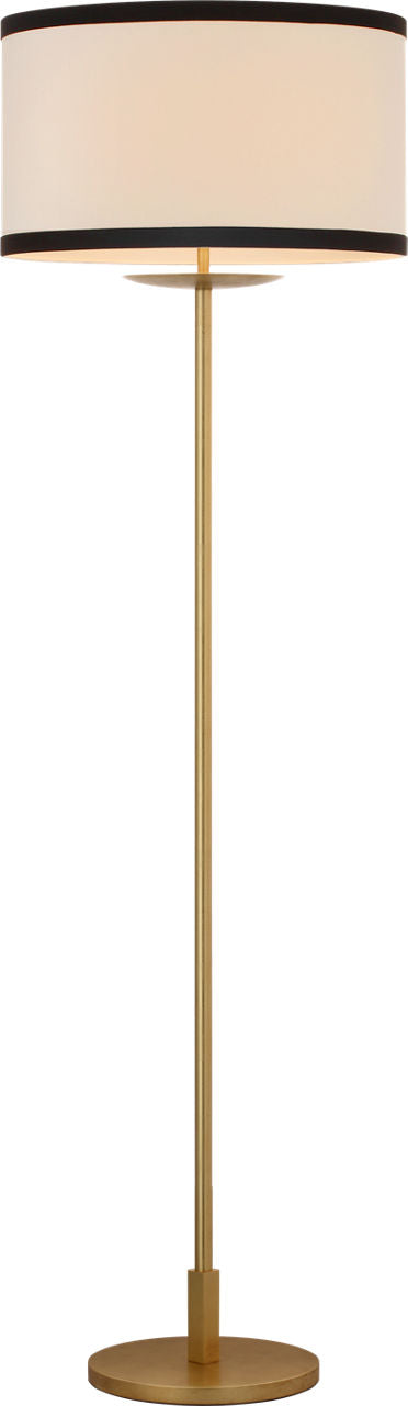 Walker 58" Cordless Floor Lamp | Gild | Linen Shade | Black Linen Trim