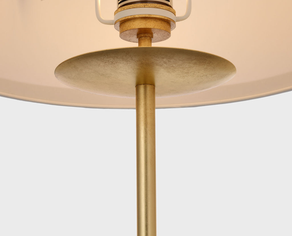 Walker 58" Cordless Floor Lamp | Gild | Linen Shade | Black Linen Trim