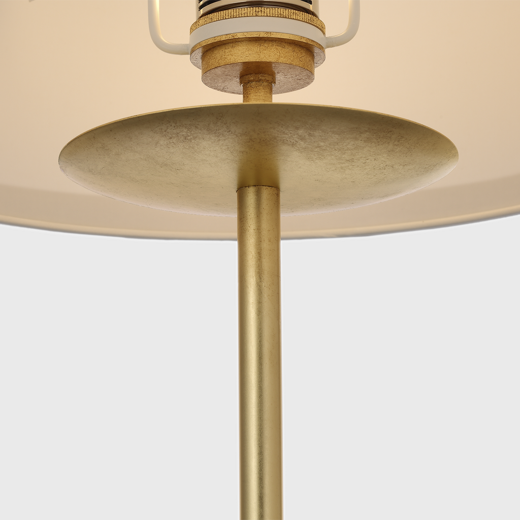Walker 58" Cordless Floor Lamp | Gild | Linen Shade | Black Linen Trim