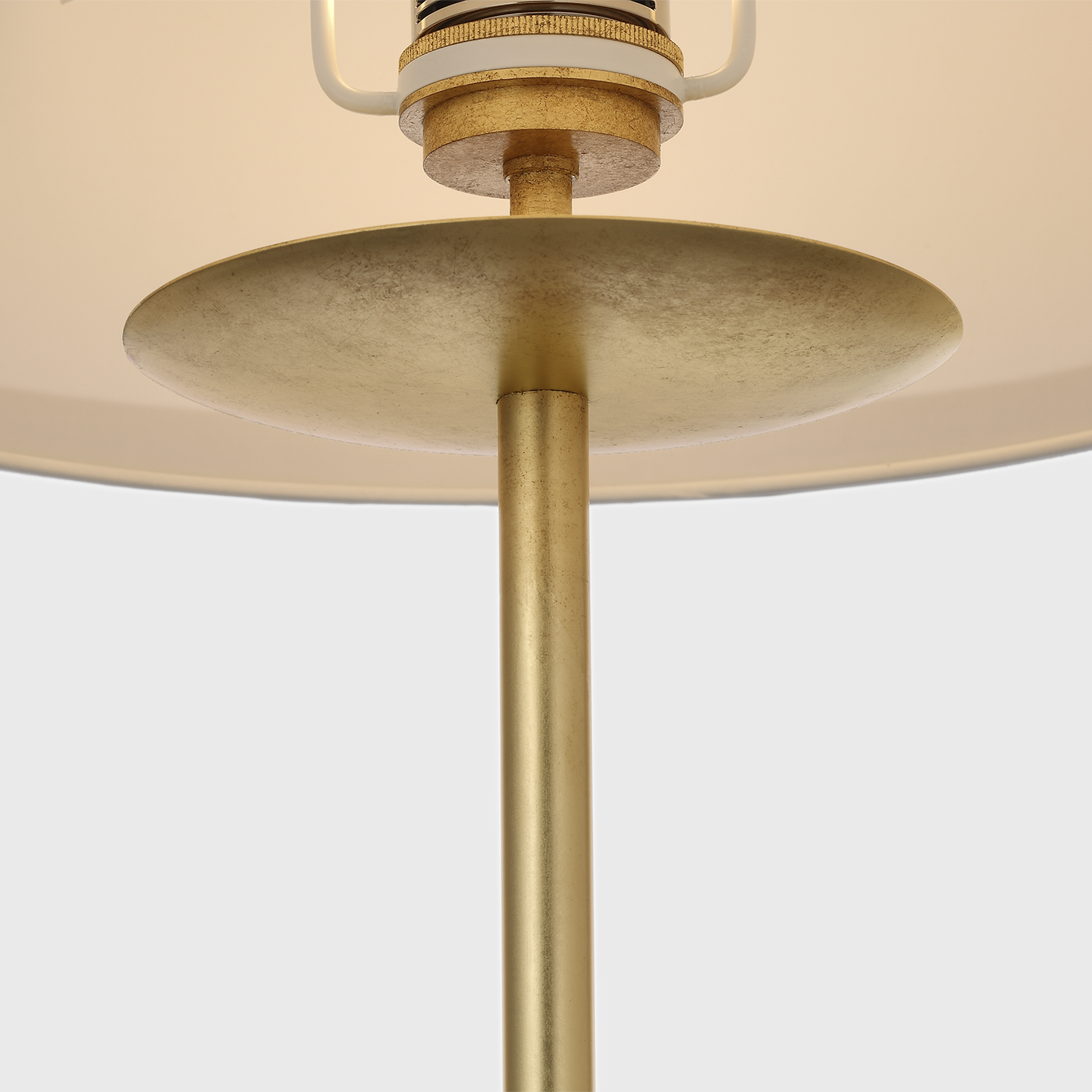 Walker 58" Cordless Floor Lamp | Gild | Linen Shade | Black Linen Trim