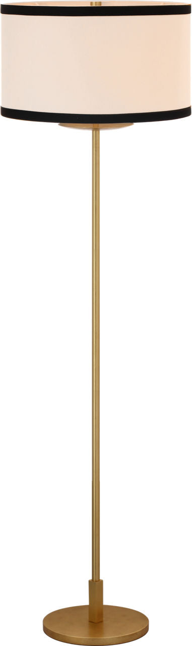 Walker 58" Cordless Floor Lamp | Gild | Linen Shade | Black Linen Trim