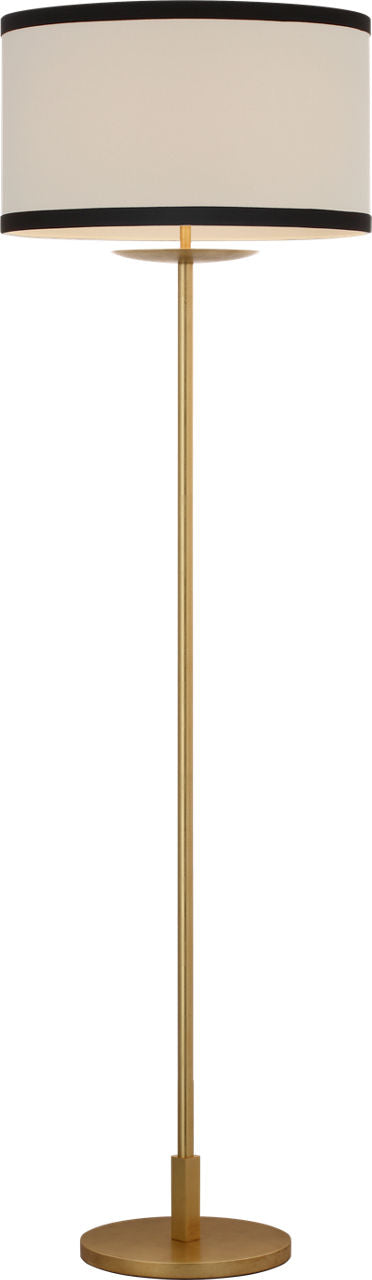 Walker 58" Cordless Floor Lamp | Gild | Linen Shade | Black Linen Trim