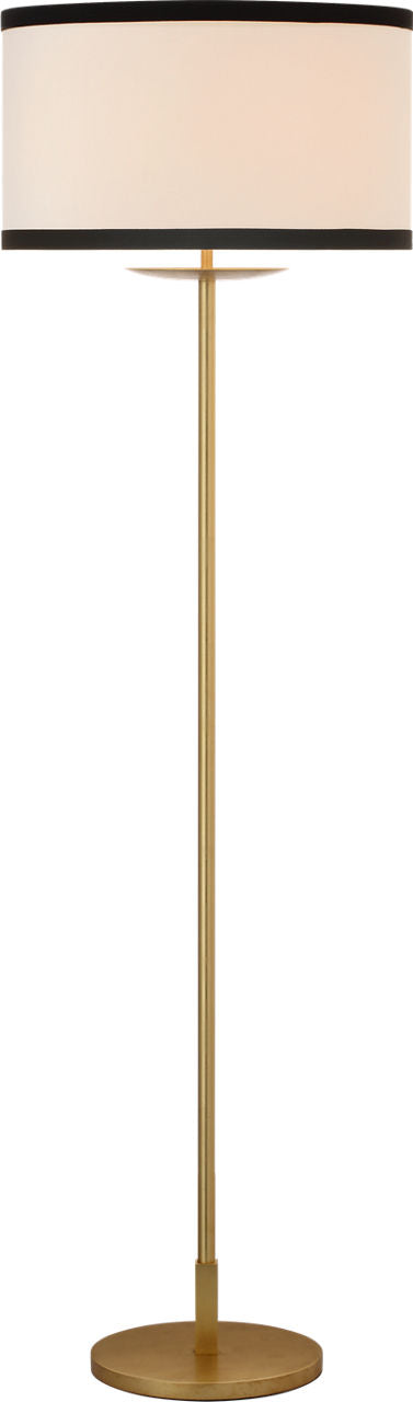 Walker 58" Cordless Floor Lamp | Gild | Linen Shade | Black Linen Trim