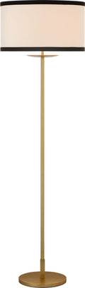 Walker 58" Cordless Floor Lamp | Gild | Linen Shade | Black Linen Trim