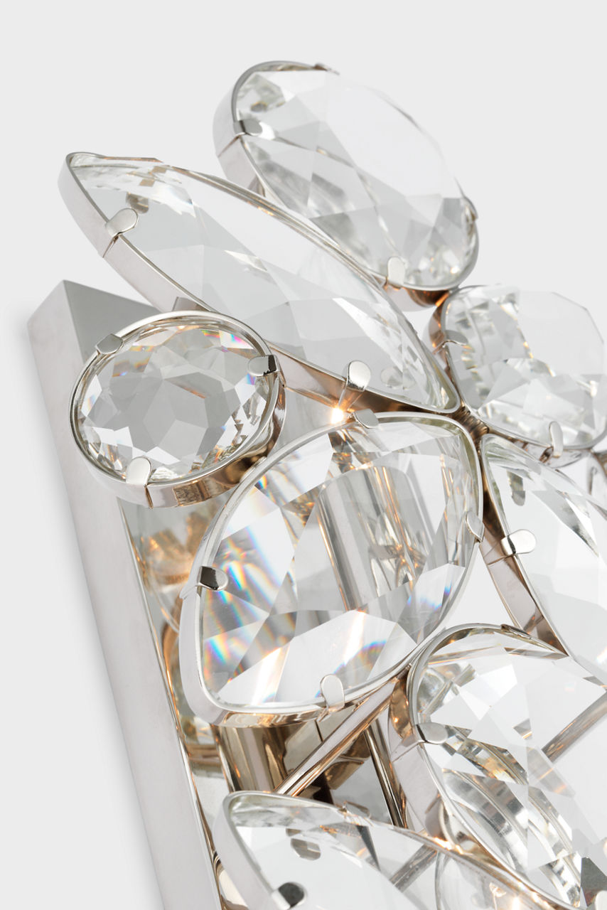 Lloyd 26" Sconce | Polished Nickel | Crystal