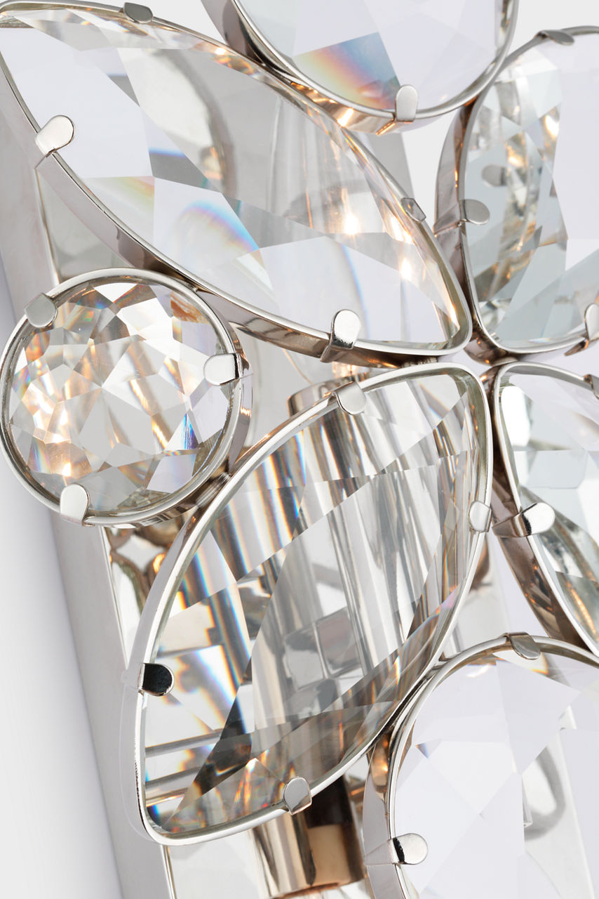 Lloyd 26" Sconce | Polished Nickel | Crystal