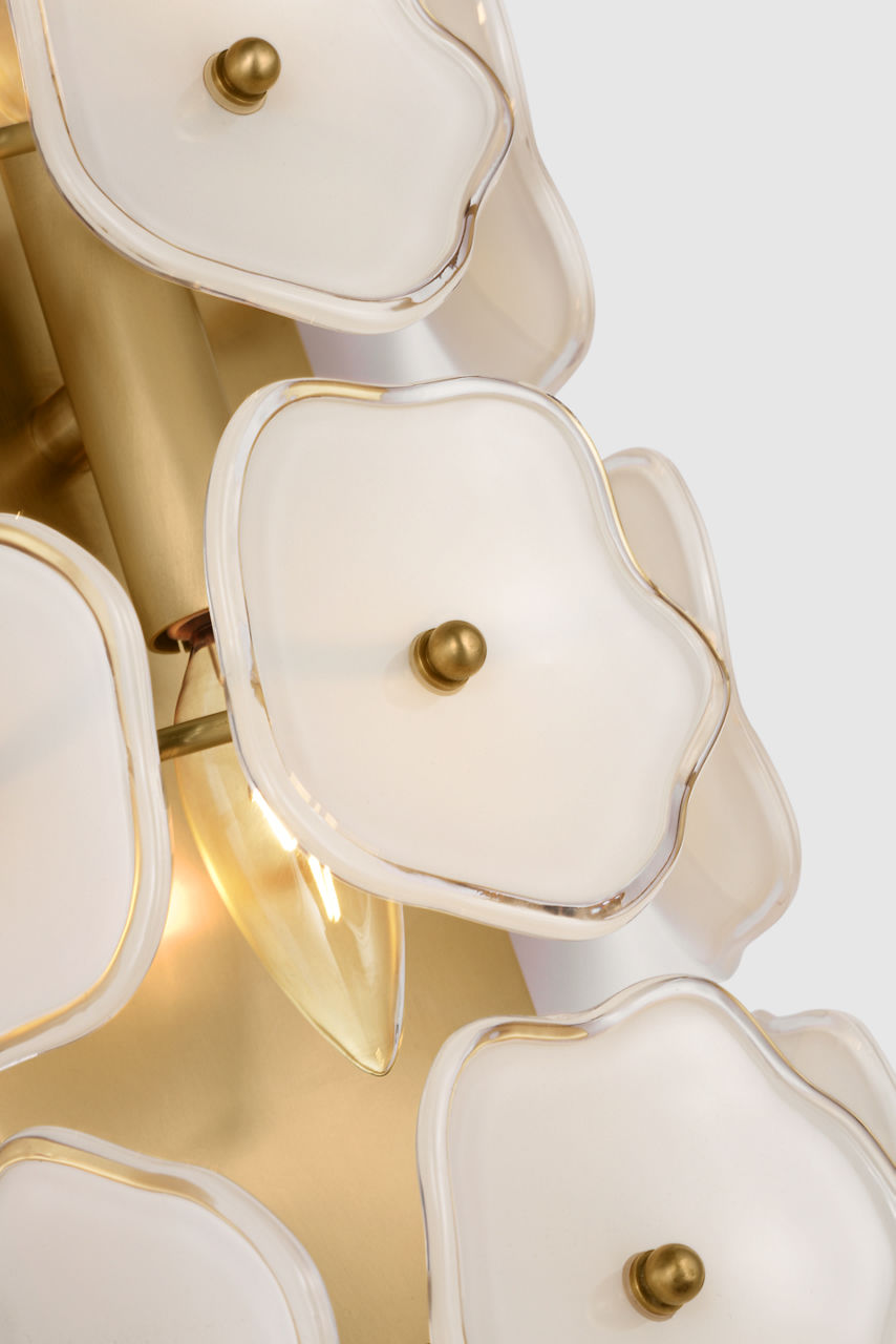 Leighton 28" Sconce | Soft Brass | Cream Tinted Glass