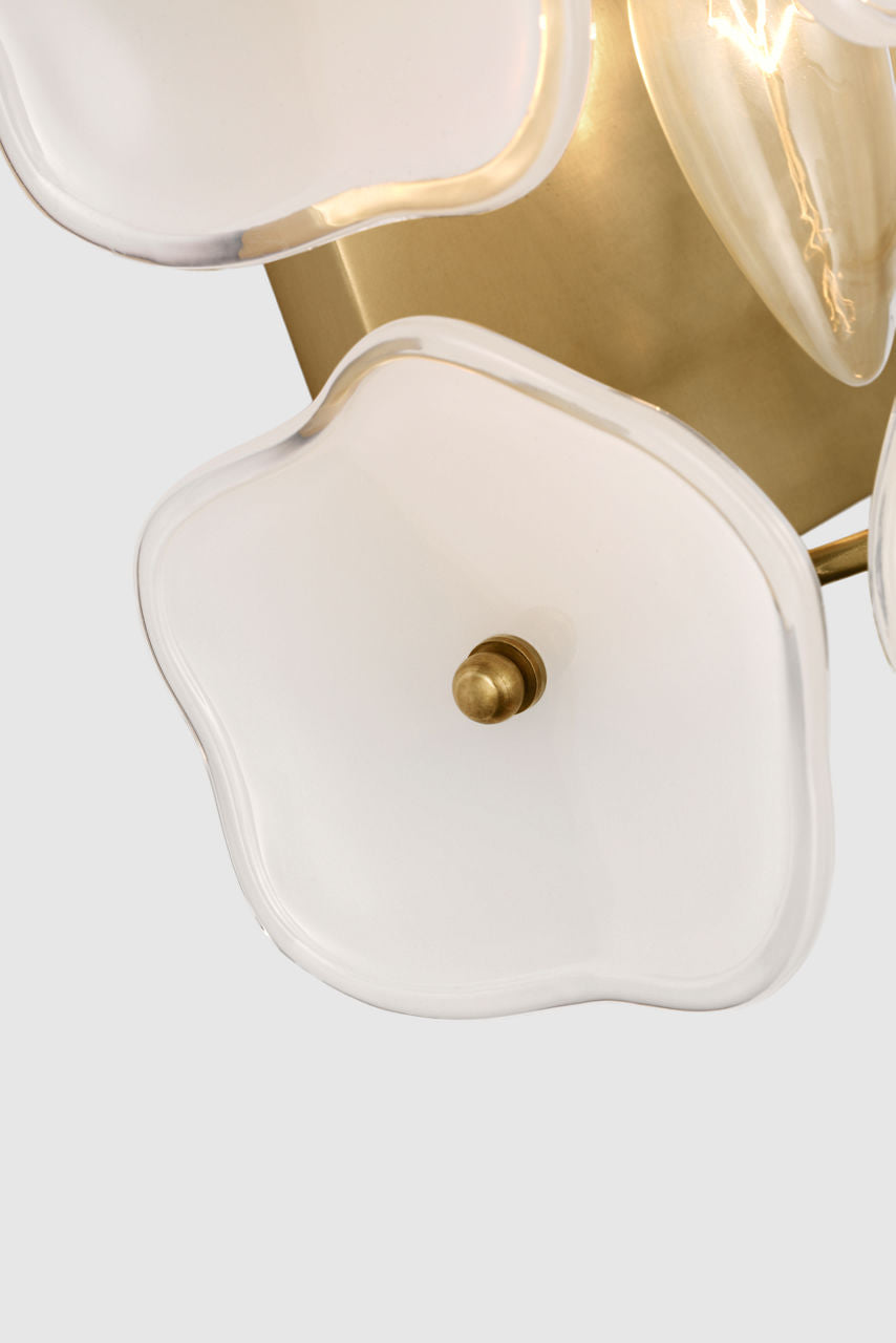 Leighton 28" Sconce | Soft Brass | Cream Tinted Glass