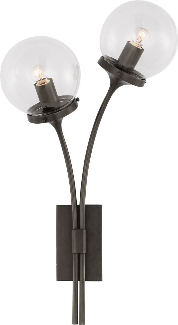 Prescott Left Sconce | Bronze | Clear Glass