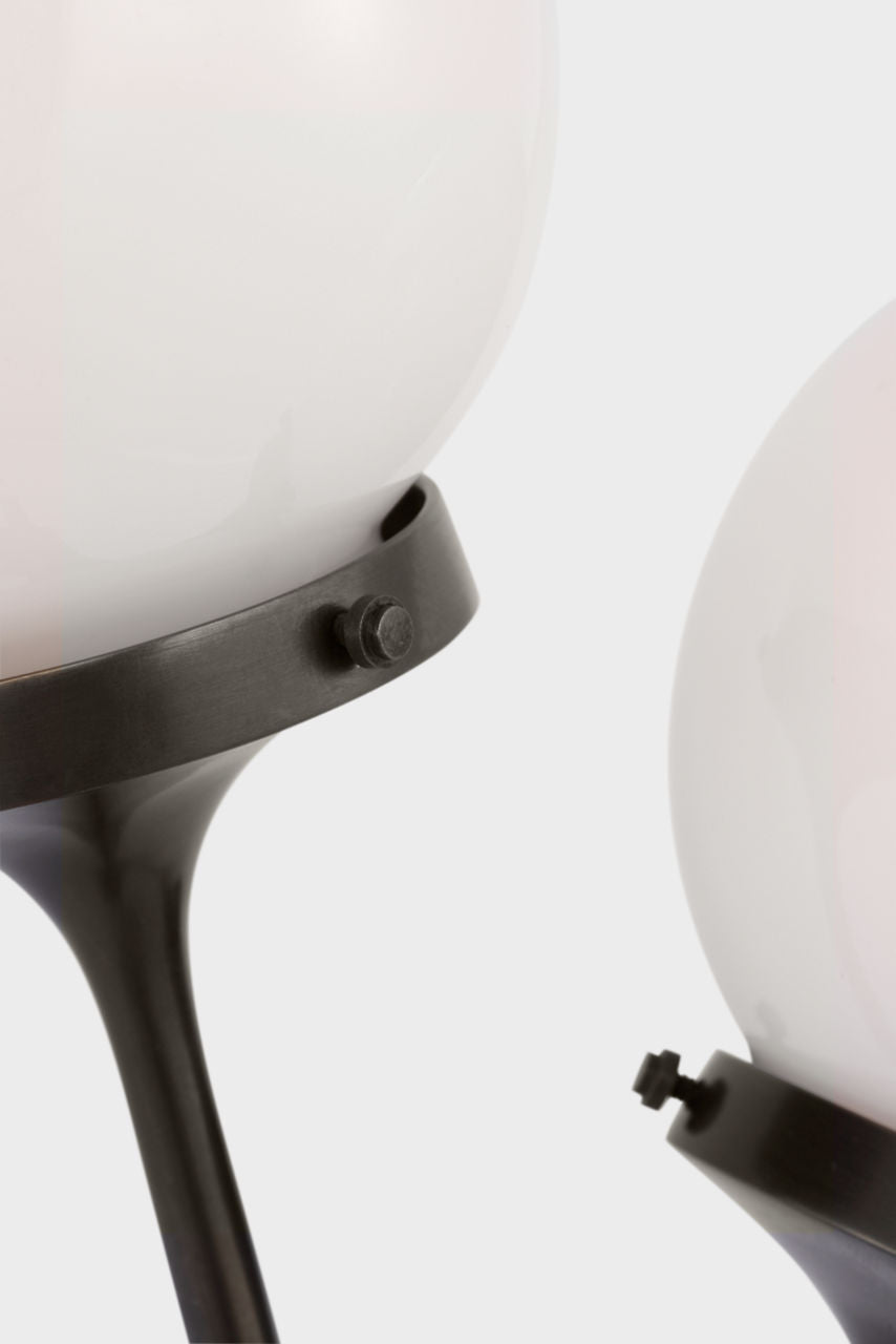 Prescott Right Sconce | Bronze | White Glass