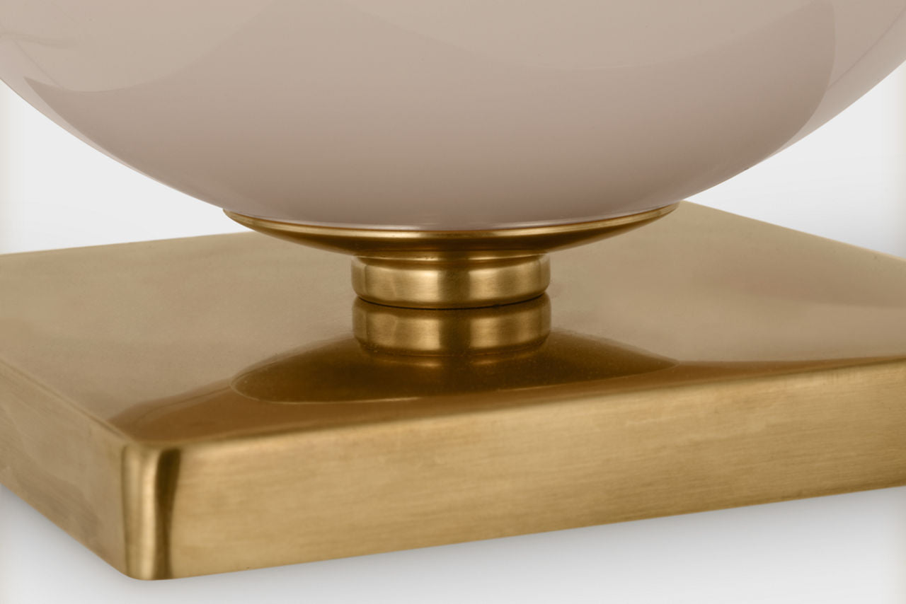 Elsie Small Table Lamp | Blush Painted Glass | Linen Shade
