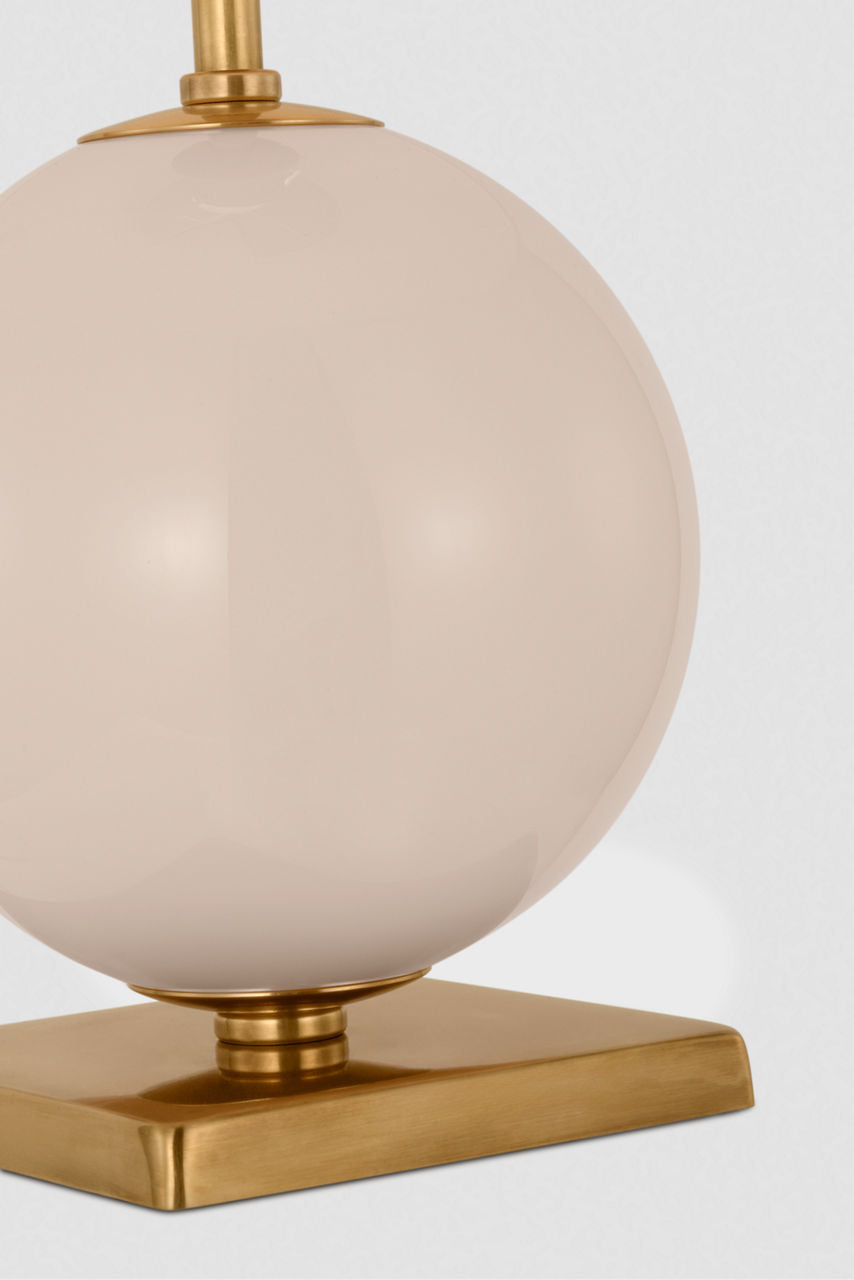 Elsie Small Table Lamp | Blush Painted Glass | Linen Shade