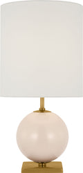 Elsie Small Table Lamp | Blush Painted Glass | Linen Shade