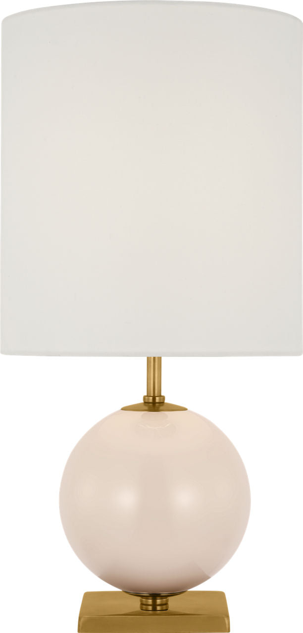 Elsie Small Table Lamp | Blush Painted Glass | Linen Shade