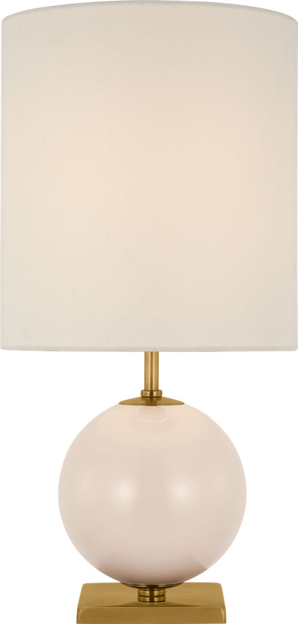 Elsie Small Table Lamp | Blush Painted Glass | Linen Shade
