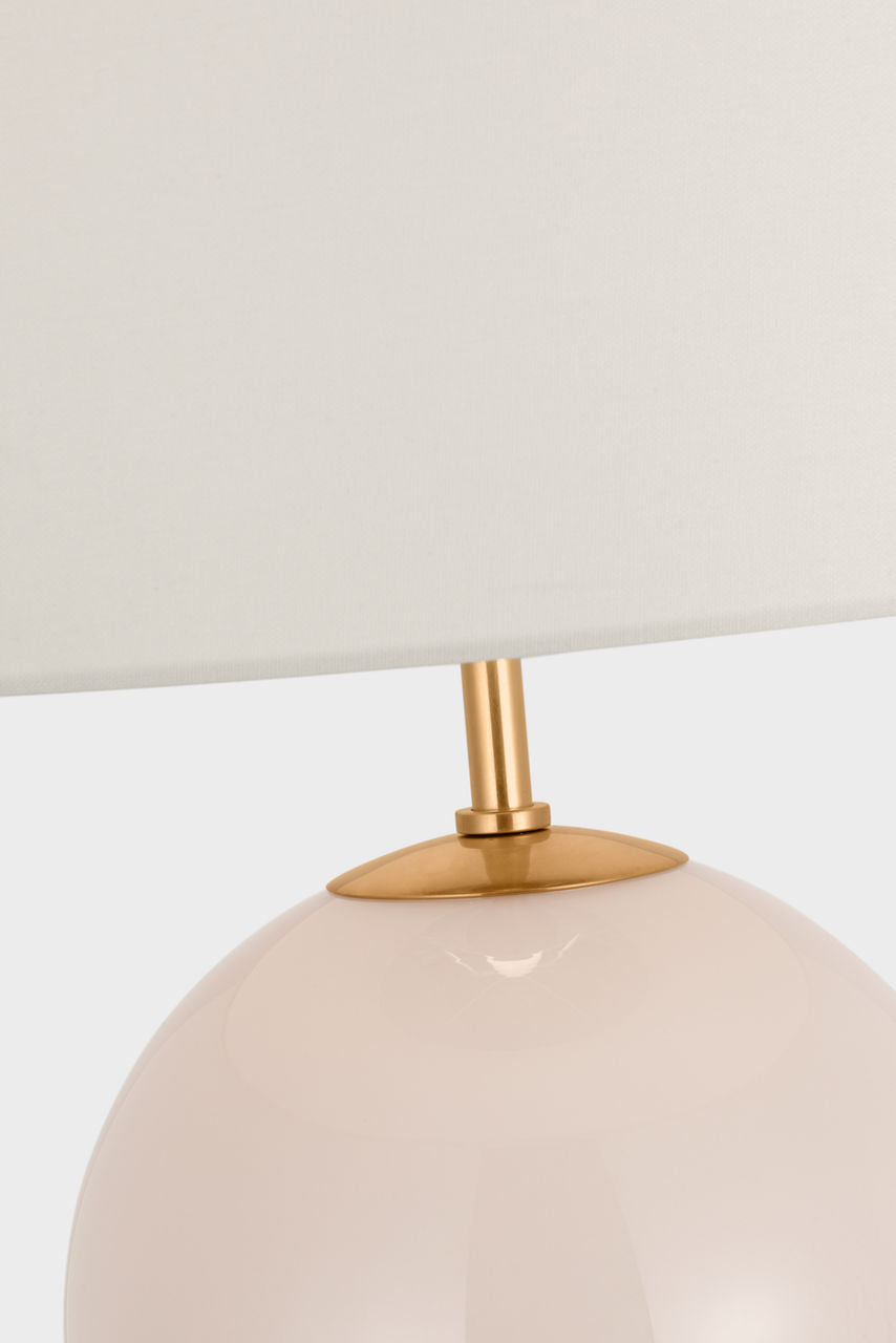 Elsie Cordless Table Lamp | Blush | Linen Shade