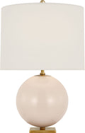 Elsie Table Lamp | Blush Painted Glass | Cream Linen Shade