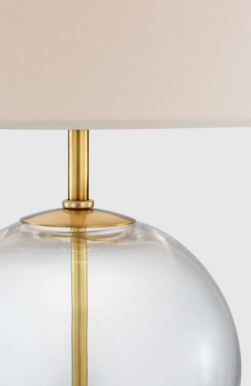 Elsie Table Lamp | Clear Glass | Linen Shade