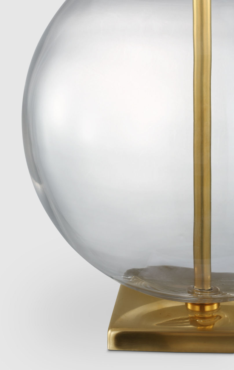 Elsie Table Lamp | Clear Glass | Linen Shade