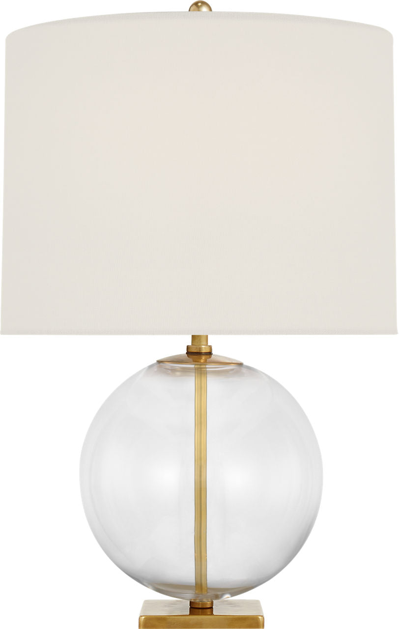 Elsie Table Lamp | Clear Glass | Linen Shade