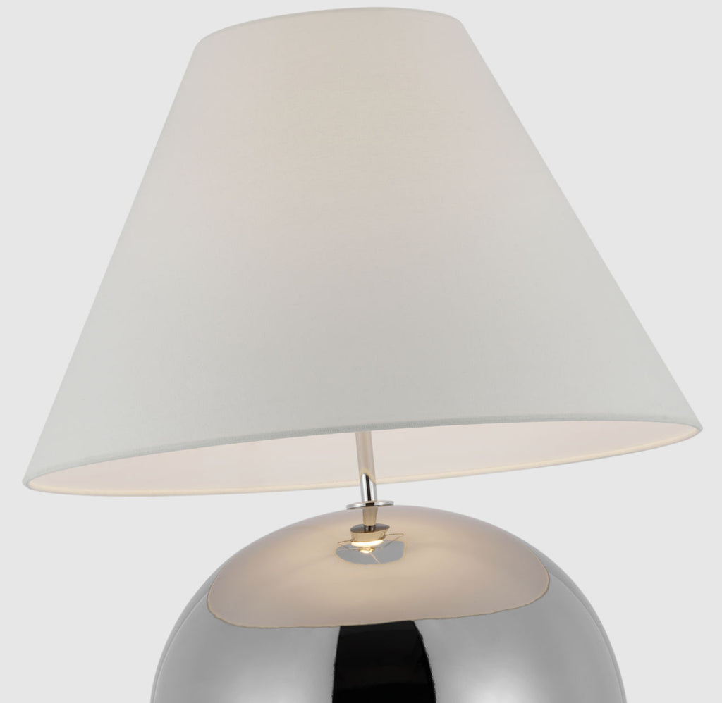 Brielle Large Table Lamp | Silver | Linen Shade